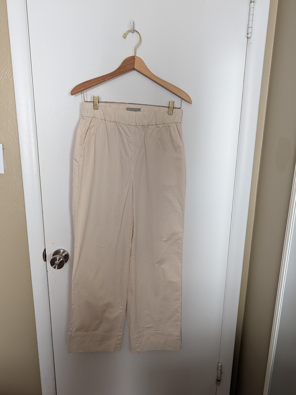 Everlane Cream Wide-Leg Pull-On Pants